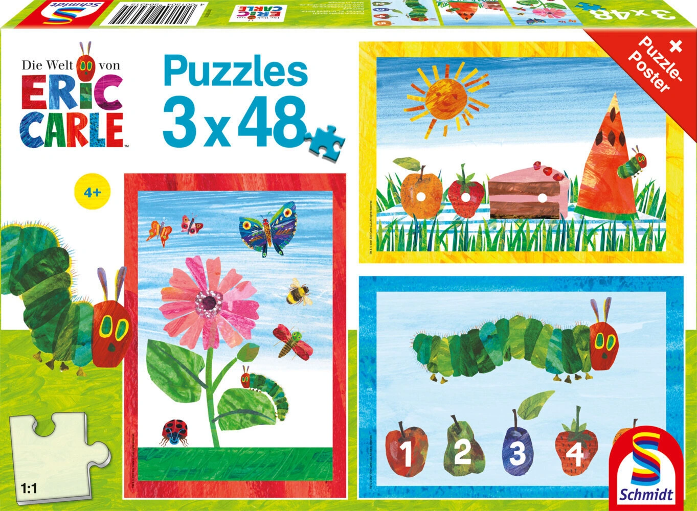 Die Welt der kleinen Raupe Nimmersatt, 3x48 Teile (Puzzle)