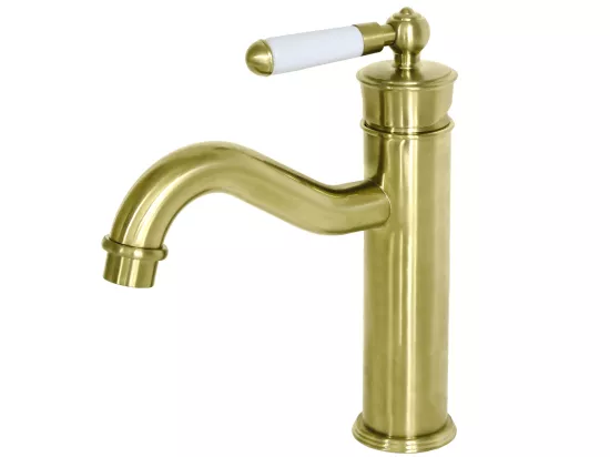 Leeds mitigeur lavabo rétro bas or brossé - Essebagno