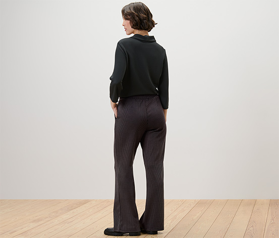 Schlupfhose mit Hahnentritt-Jacquard