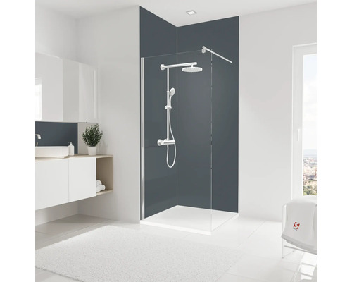 Douchewandset SCHULTE DecoDesign ExpressPlus effen antraciet 255 x 90 cm EP1900915 677