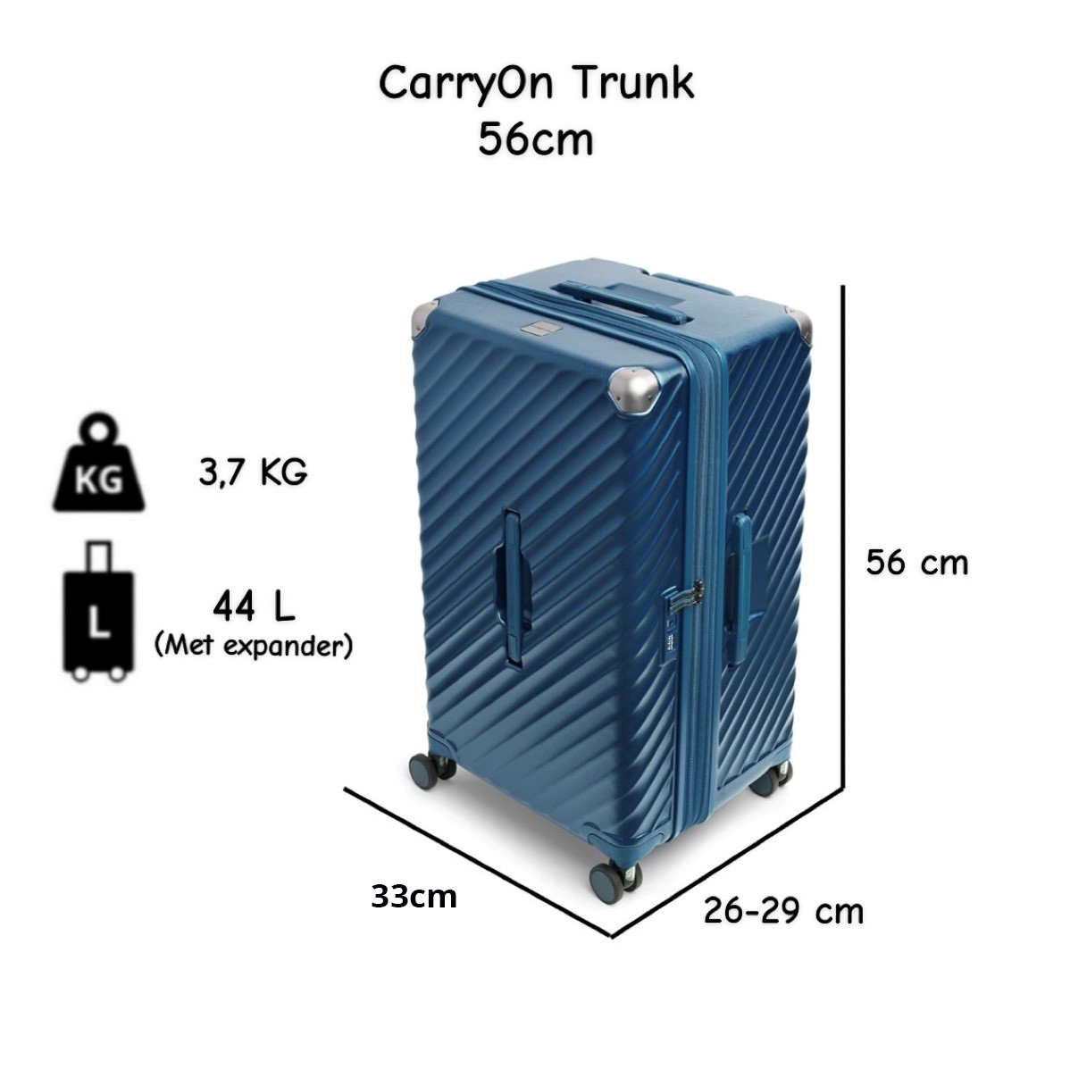 CarryOn Trunk 41 liter handbagage koffer - Blue