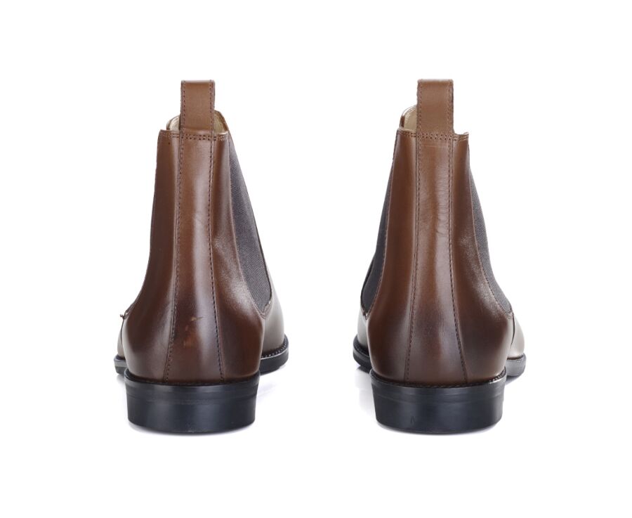 Boots cuir homme Châtaigne Patiné - BERGAME GOMME VILLE