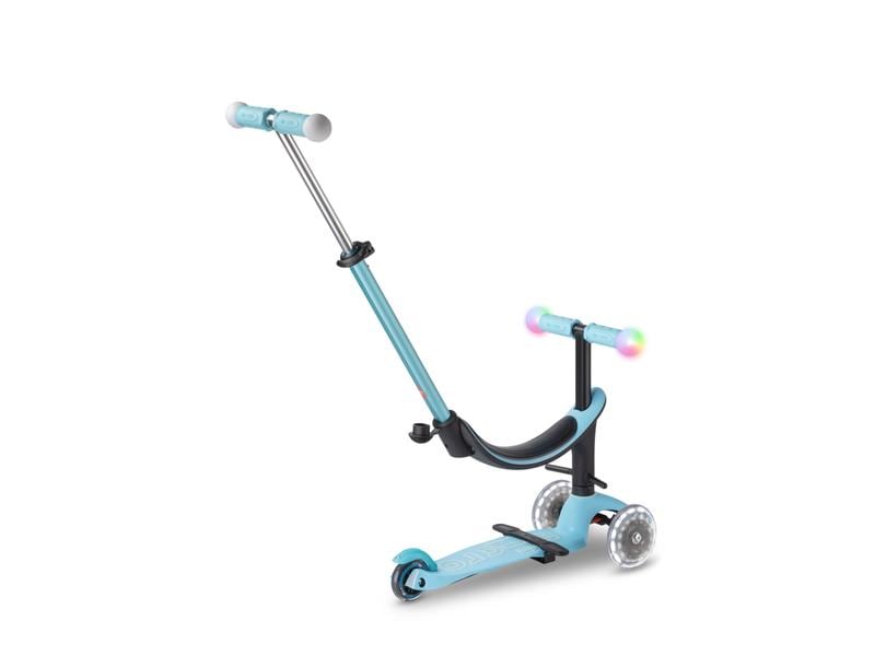 Micro Mobility Kickboard Mini2Grow Deluxe Magic LED, Blue All-in-one Scooter für die ersten Lebensjahre