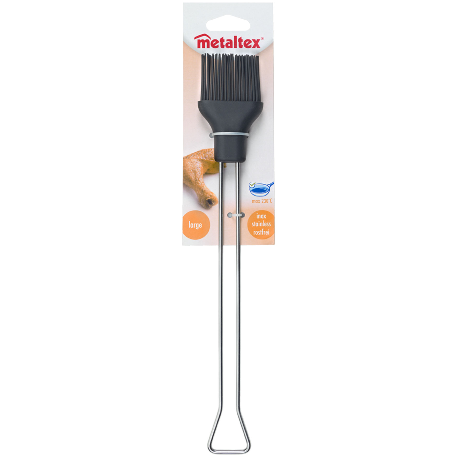 Silikonpinsel - schwarz-Edelstahl - 29 cm