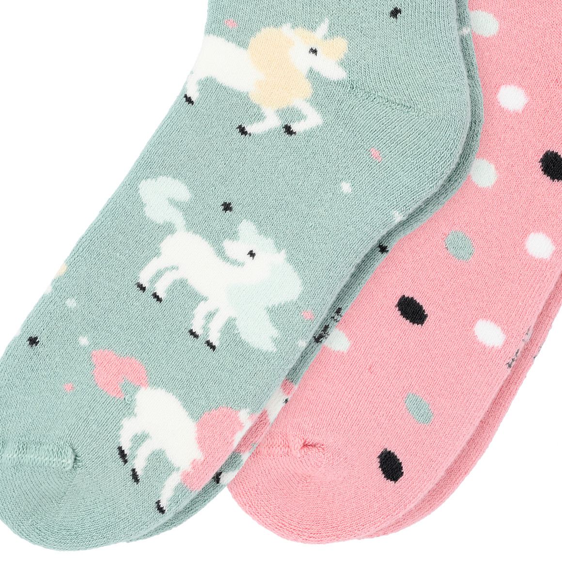 Topolino 2 Paar Mädchen Socken im Set salbei / rosa