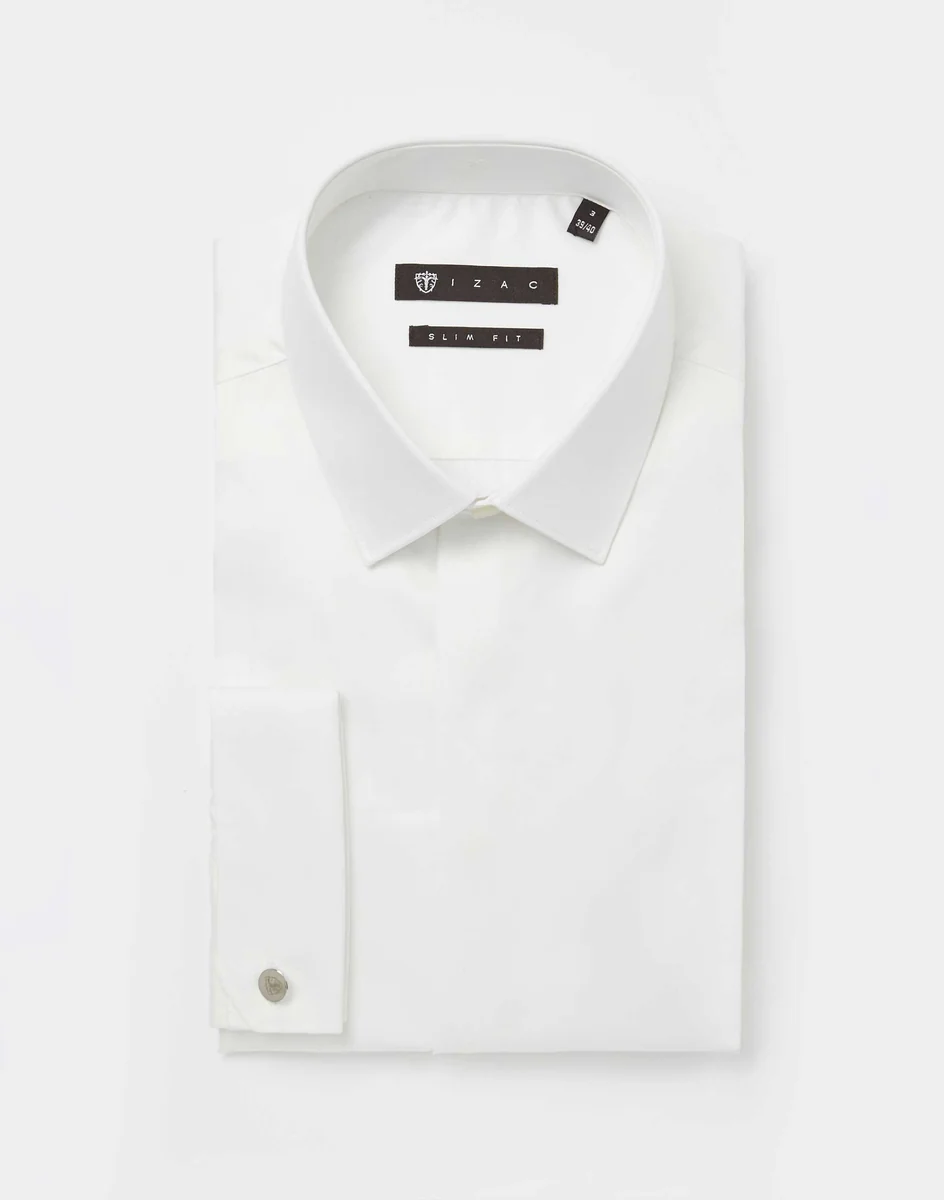 Chemise en satin de coton ecru 