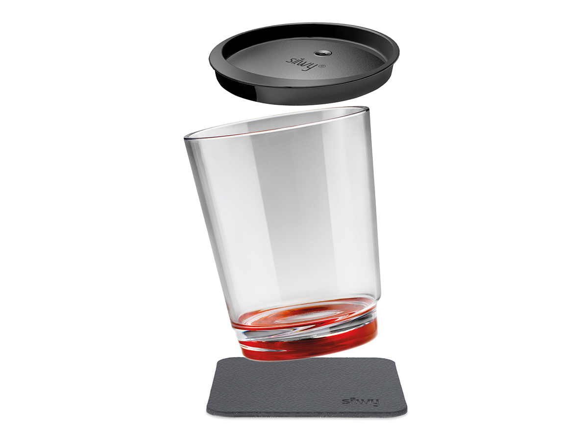 Silwy Triple magnetische drinkbeter - Red