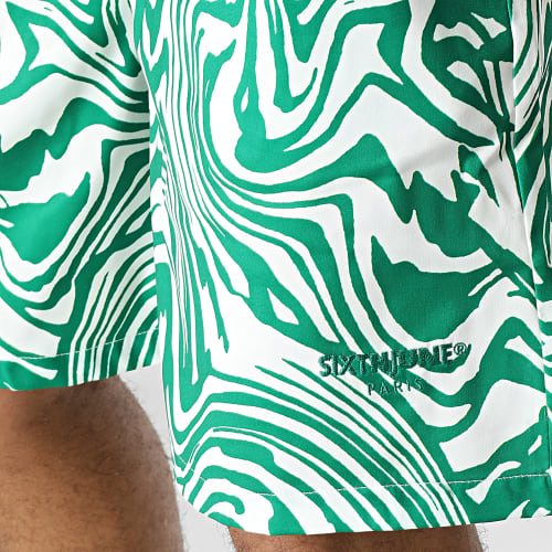 Short De Bain Vert Blanc