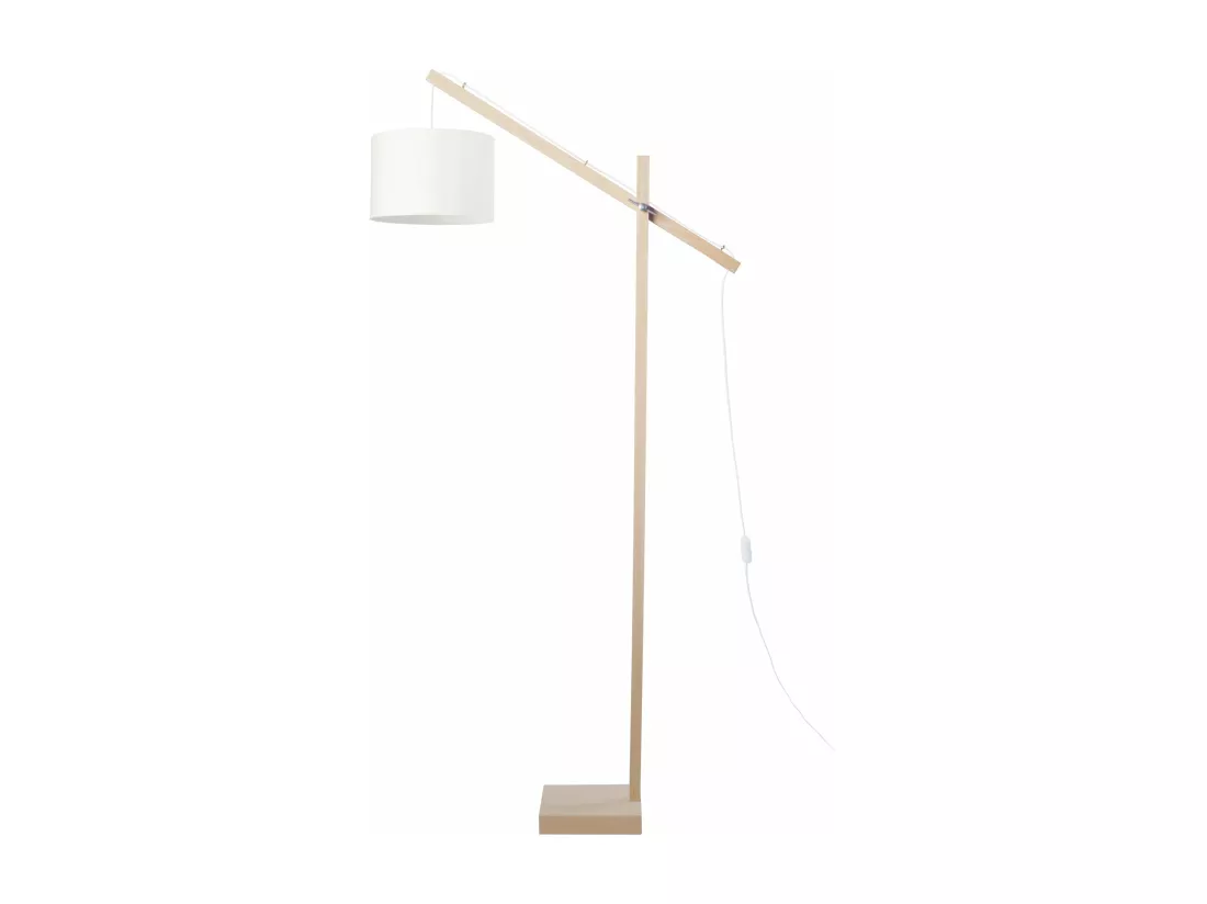 Lampadaire articulé bois ércru180 cm.