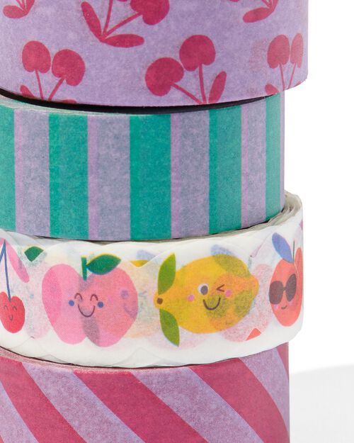 4 rouleaux de ruban adhésif washi fruits