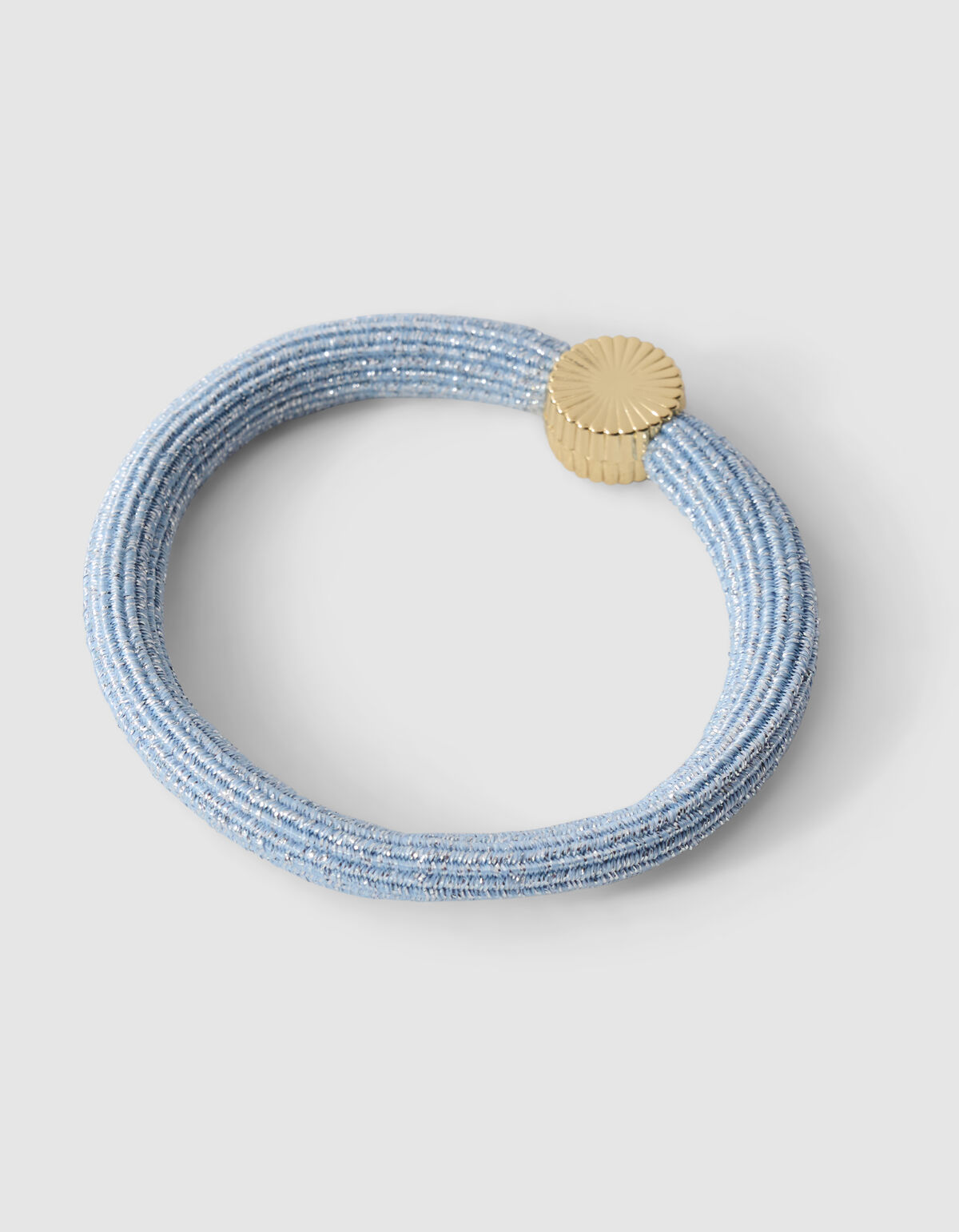 Charm Lurex Haarelastiek Lichtblauw