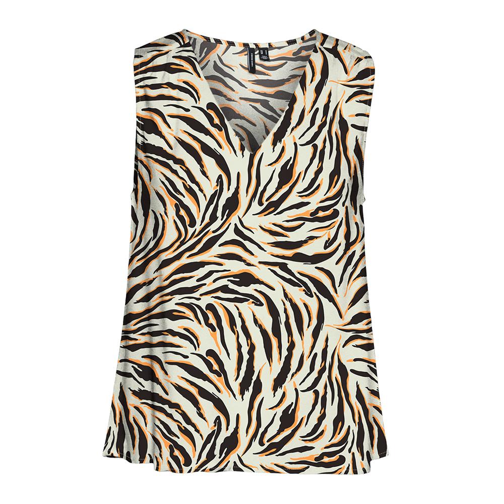 Vero Moda Blouse Beige/Noir/Orange à Motifs Femme Vero Moda Easy Joy