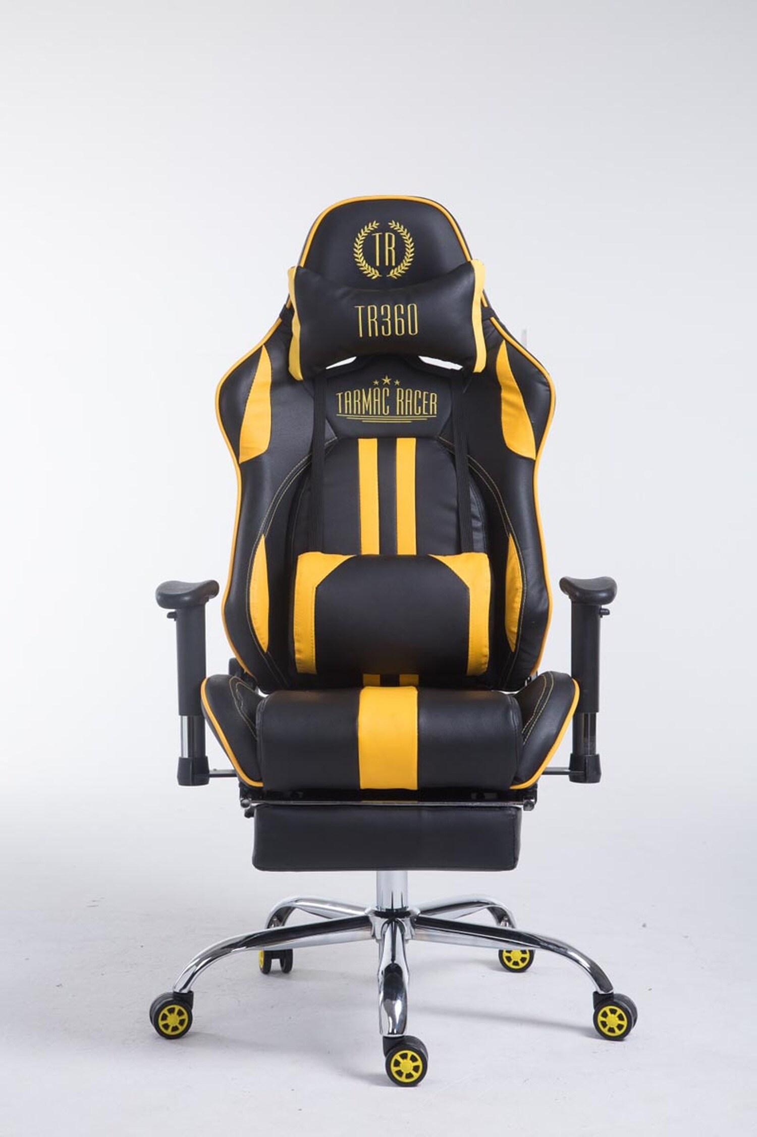 TPFLiving Racing Bürostuhl Limitless mit FußablageSchwarz/Blau