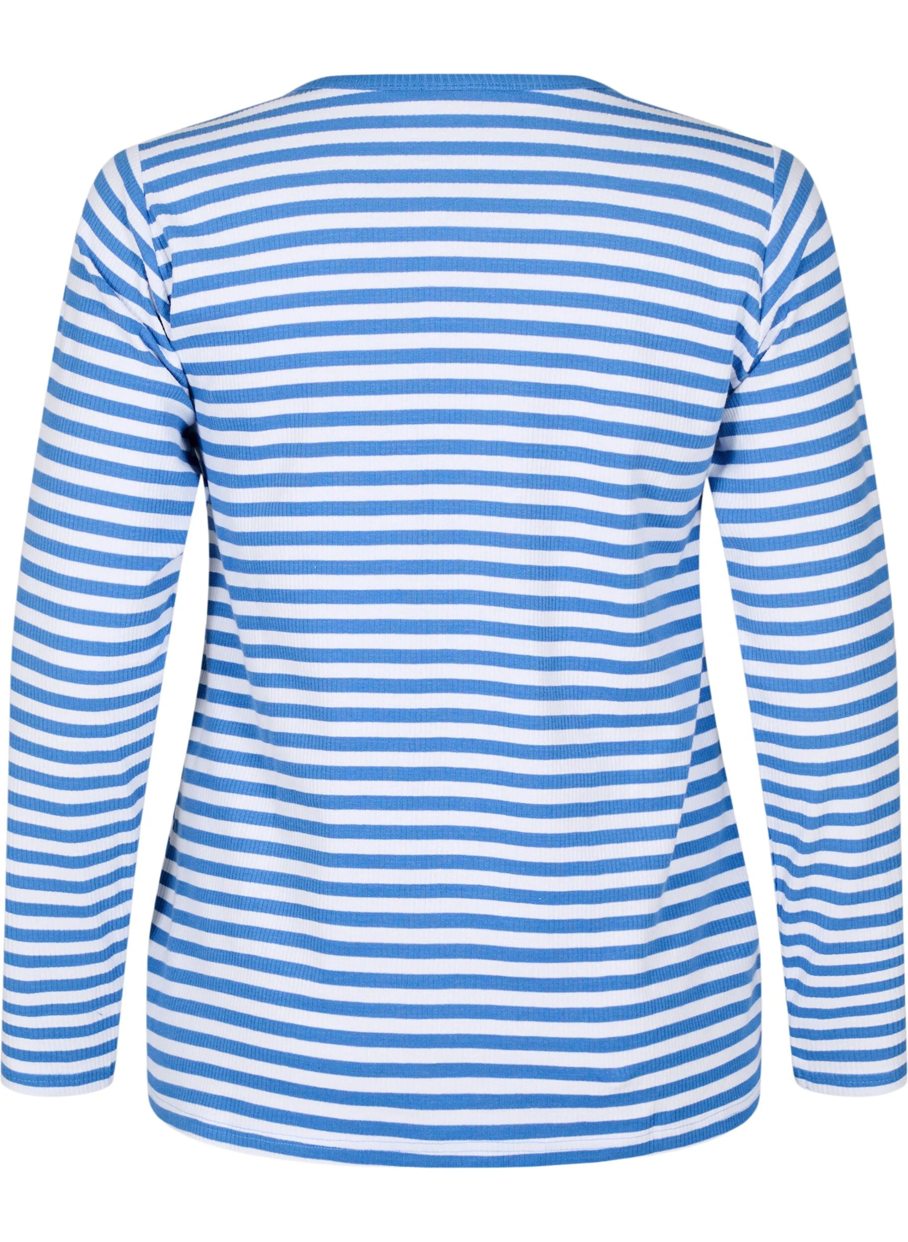 Stribet bluse med lange ærmer