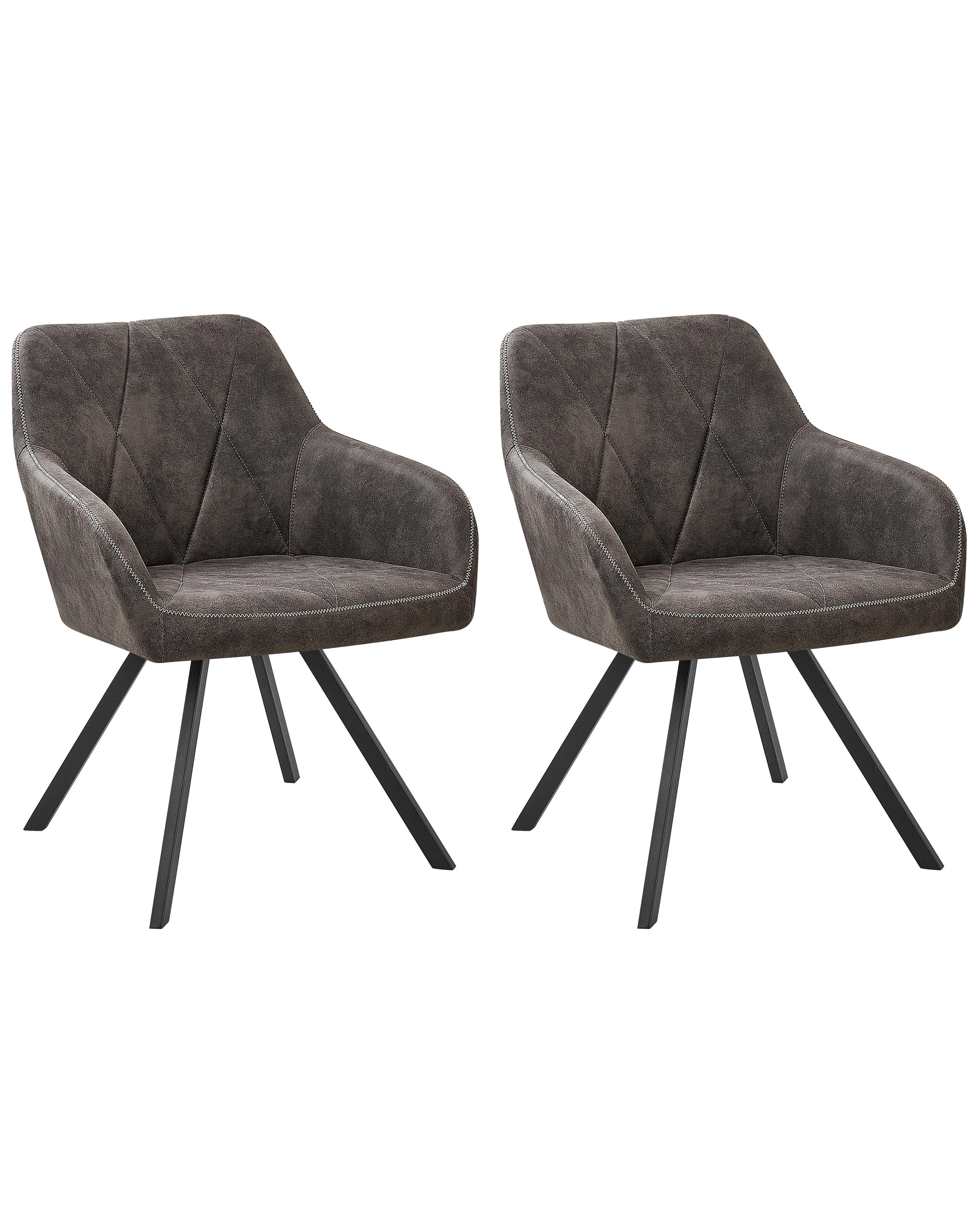 Set van 2 eetkamerstoelen MONEE Donkergrijs