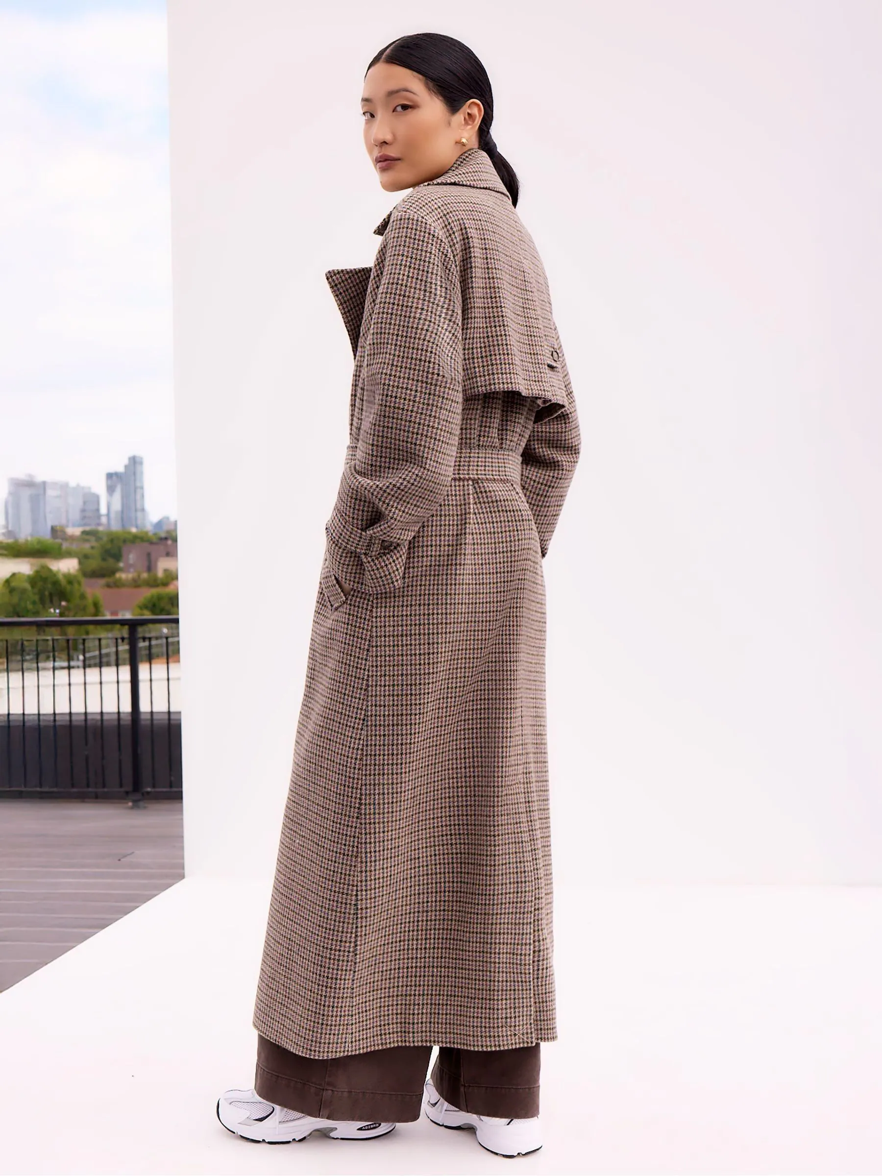 Ro&Zo Check Trench Belted Coat
