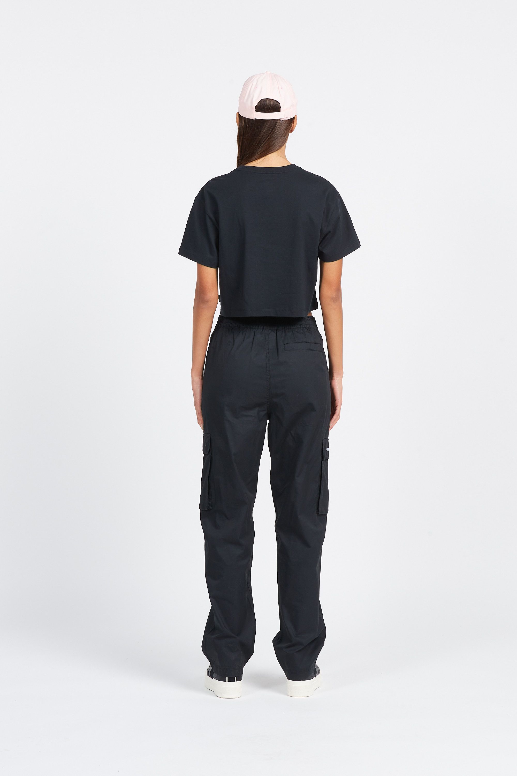 CONVERSE T-shirt  CROPPED WORDM Noir
