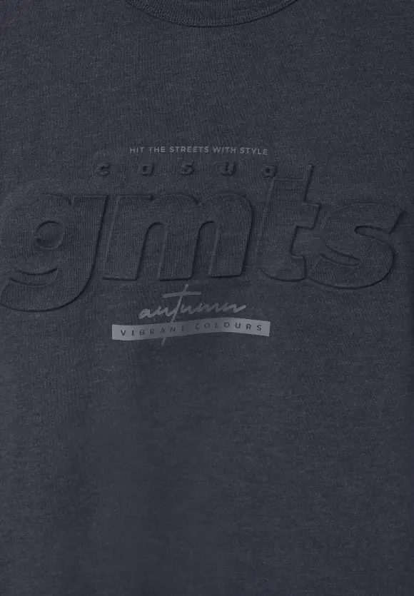 Softes Shirt mit 3D-Print - nightshadow blue melange