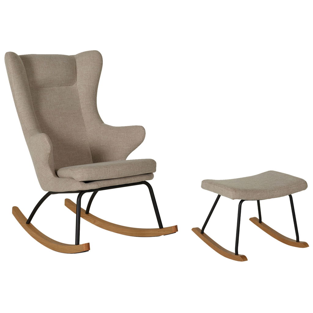 QuaxQuax   Adult Schaukelstuhl de Luxe mit Hocker clay