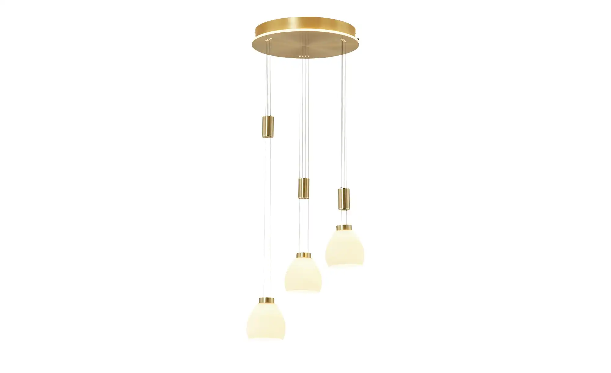 HELL-höllisch gutes Licht LED-Pendelleuchte, 3-flammig, Rondell, messing