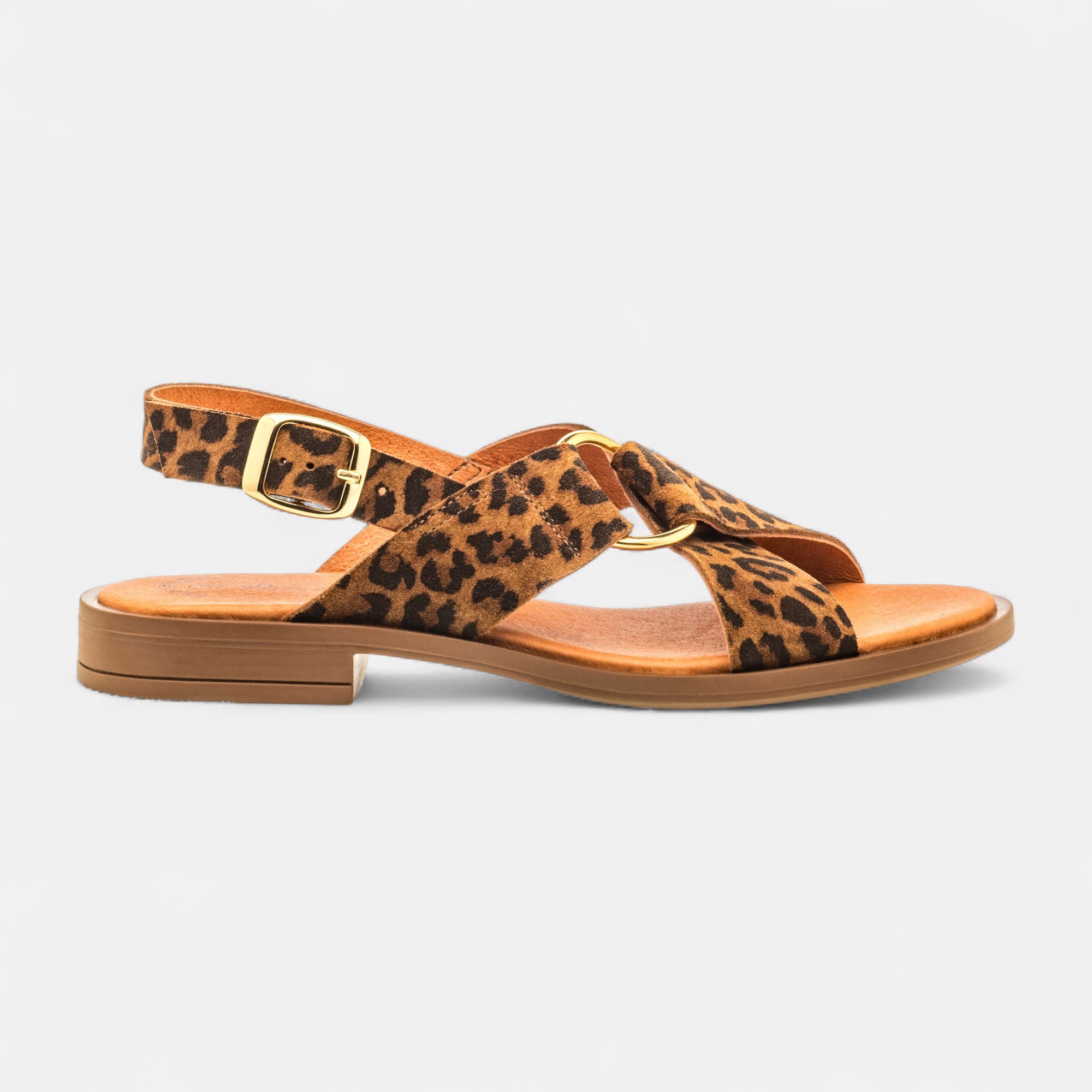 Nu-pieds Femme en cuir marron