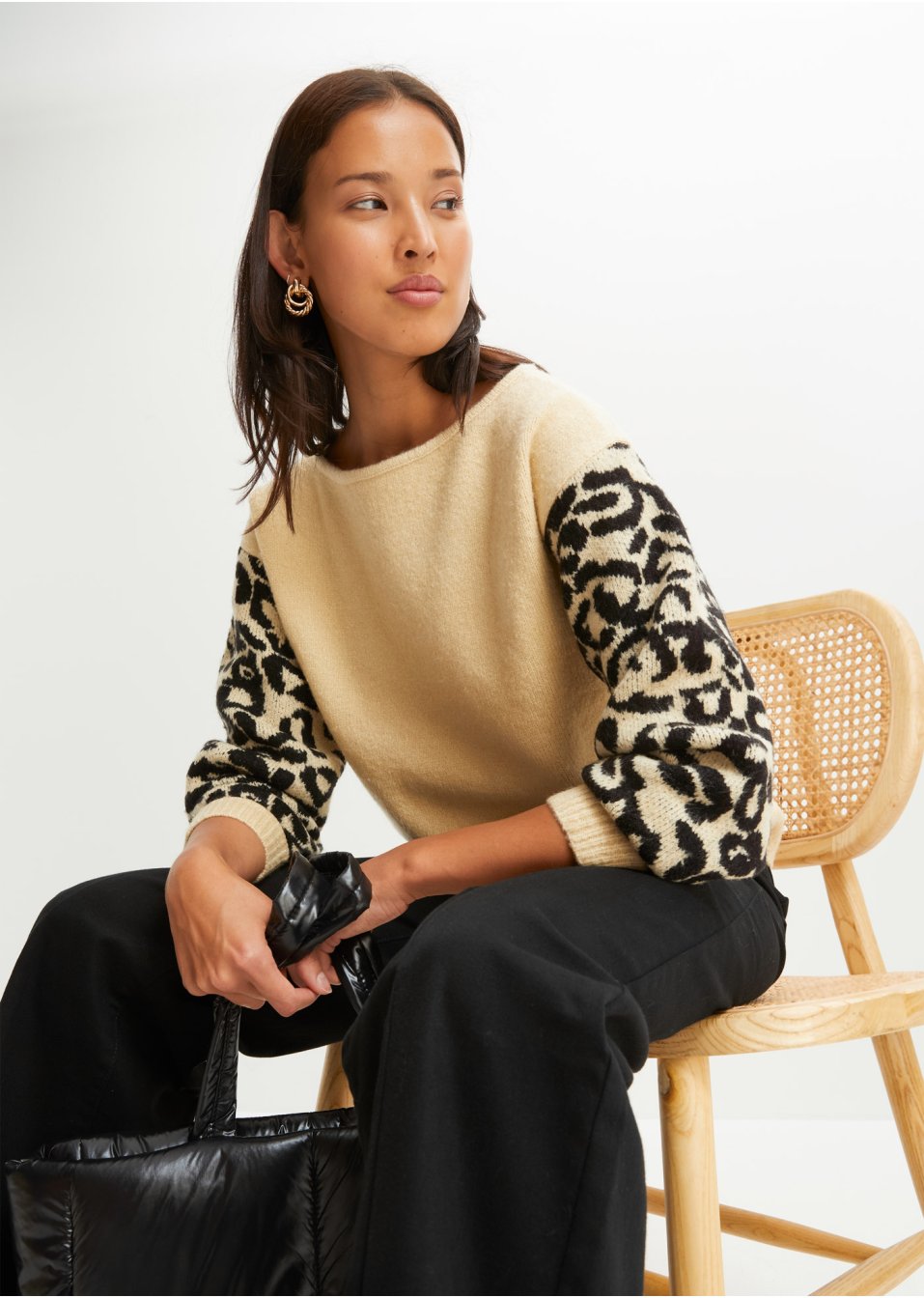 Pull à motif léopard
