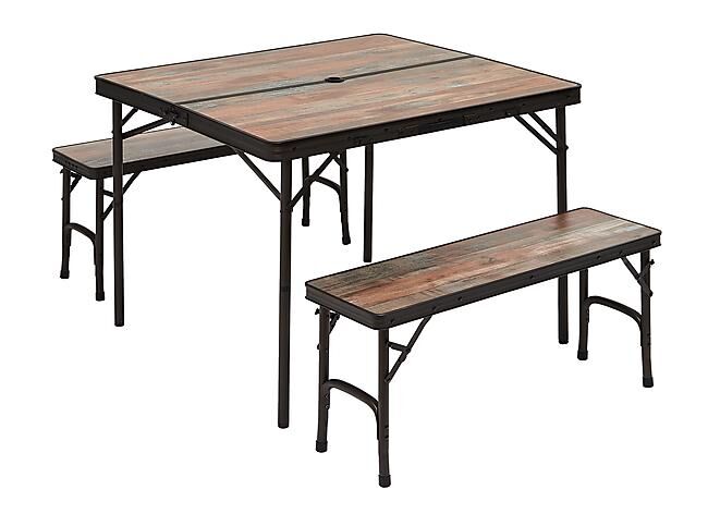 TRIGANO - TABLE VALISE + 2 BANCS INTEGRES