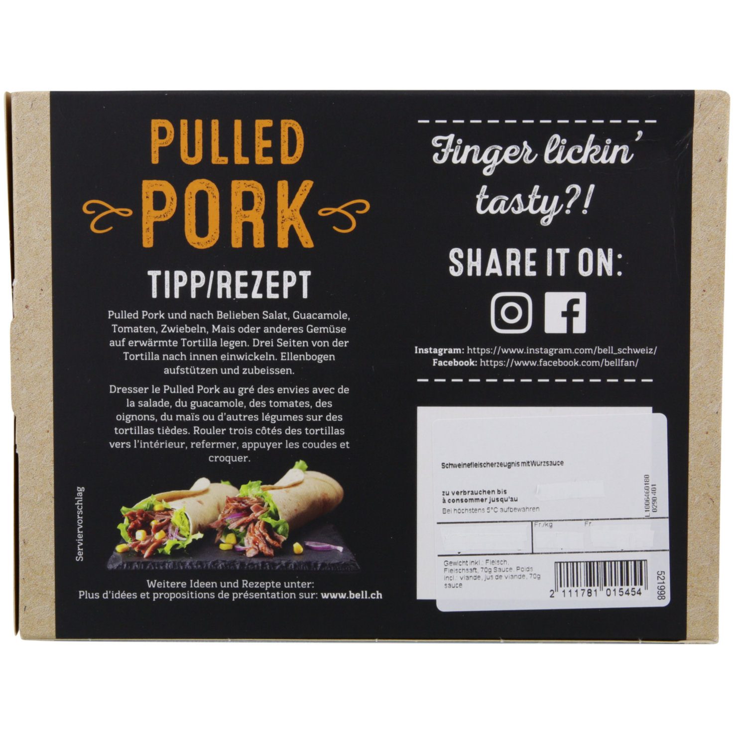 Bell BBQ Pulled Pork ca. 620g