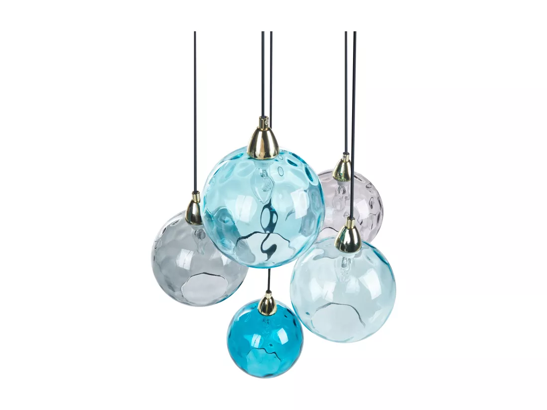 Lampe suspension PABELLON Verre Bleu