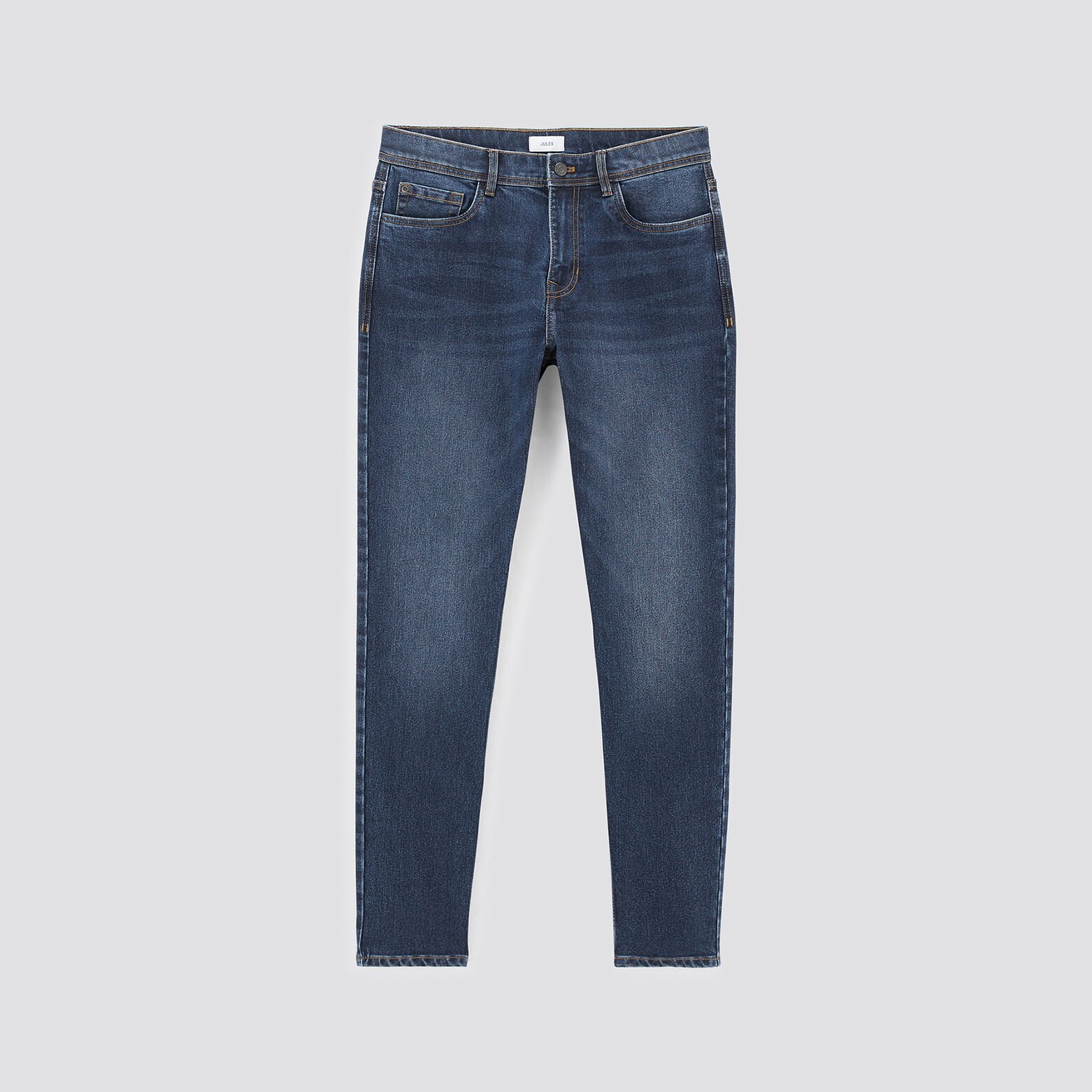 Jean relax en coton et polyester recyclés Bleu moyen