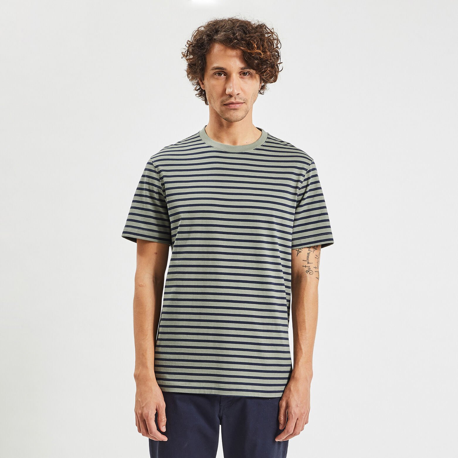 Tee shirt marinière 'le parfait by JULES' Vert kaki