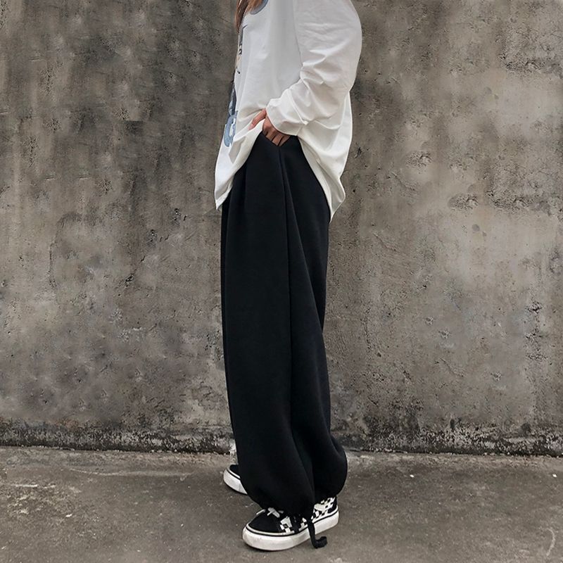 Shineon Studio - Effen joggingbroek met wijde pijpen