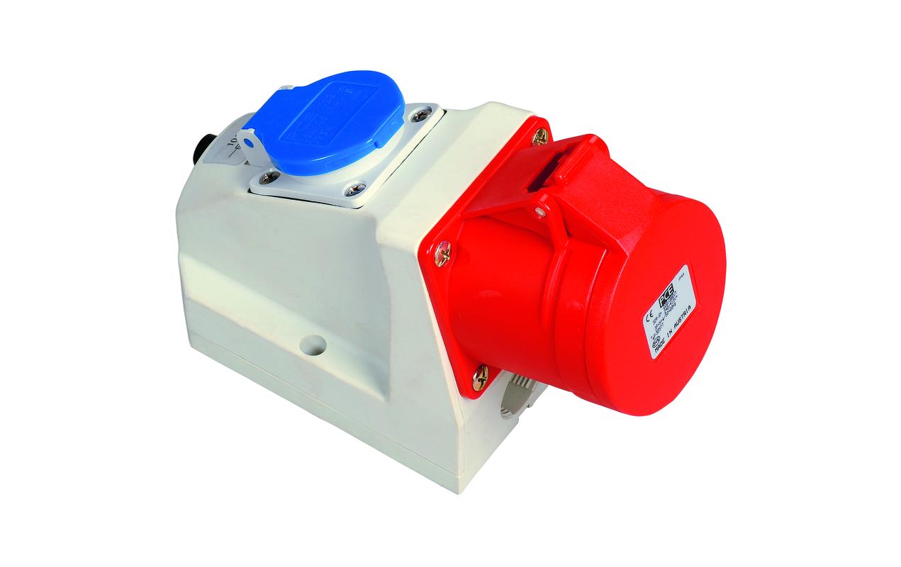 Wandsteckdose CEE 32A + T23, IP44 KombiKombi-Wandsteckdose CEE32/5 + T23