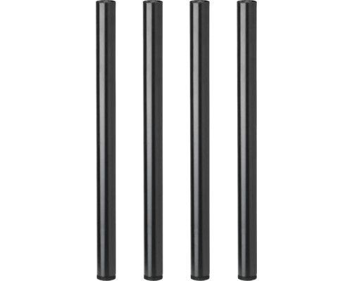 Tarrox tafelpoot, set van 4, rond, 710 mm diameter, 60 mm, zwart