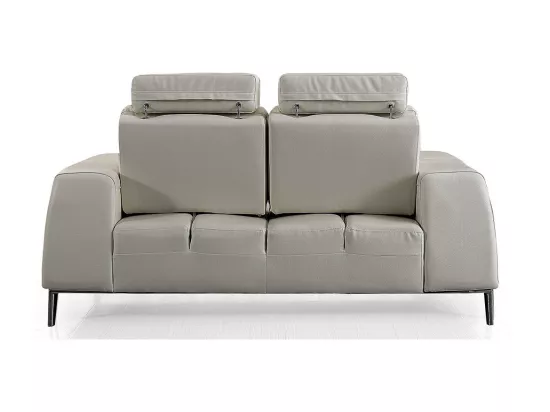 Canapé 2 places en cuir avec dossier avance-recul LOOLAK Beige