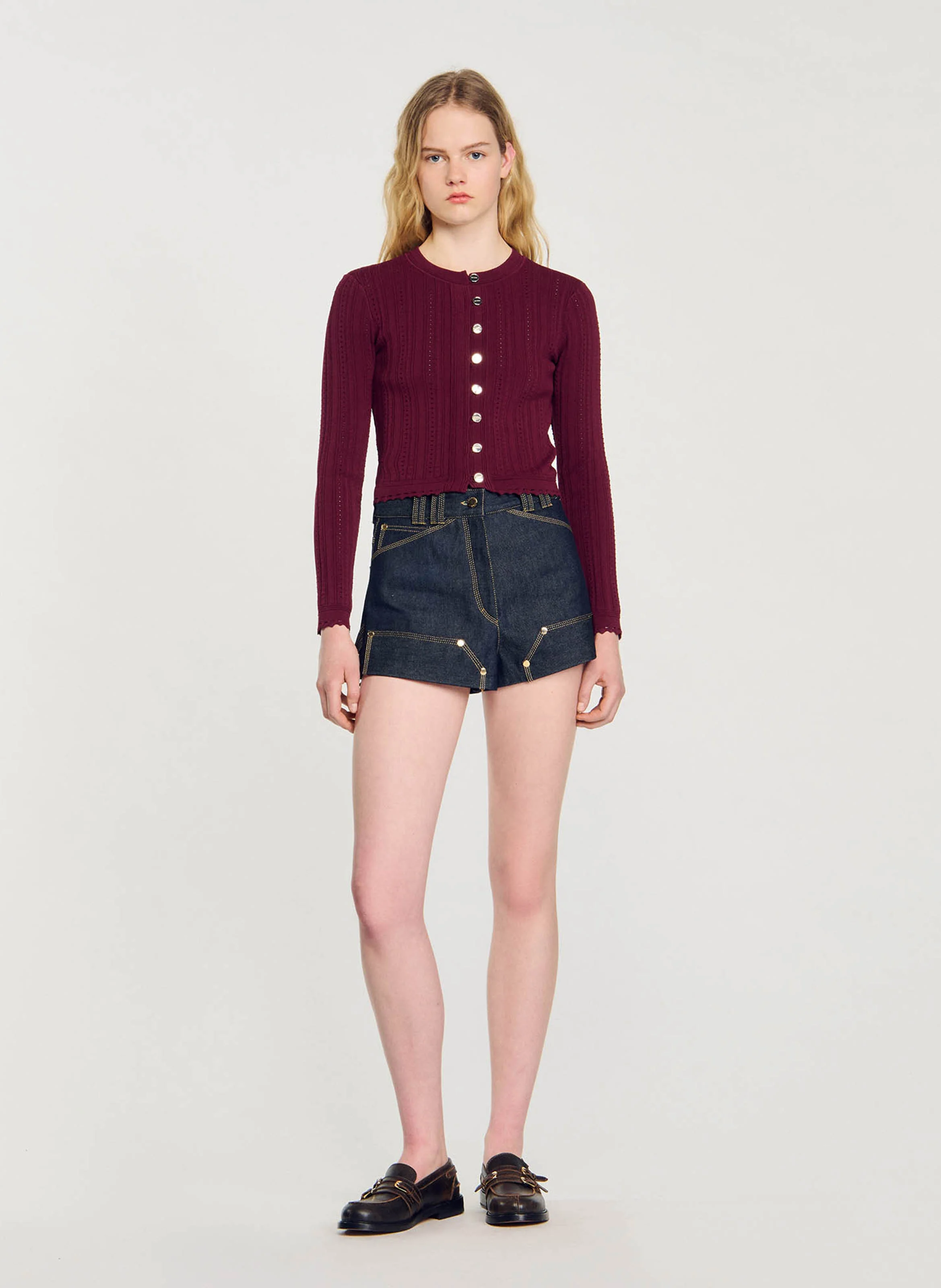 Gilet col rond | Rouge