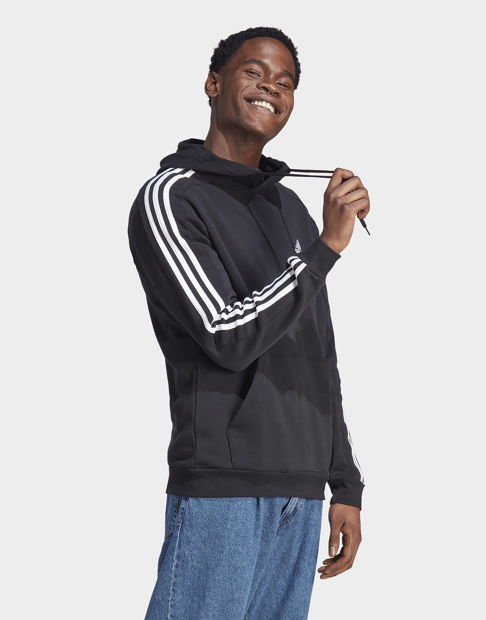 adidas Sweat-shirt à capuche en molleton à 3 bandes Essentials