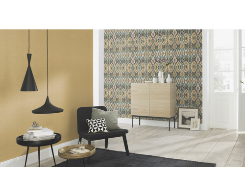 Vliesbehang 560572 Barbara Home Collection 3 Ethno Cognac Khaki Pink Petrol