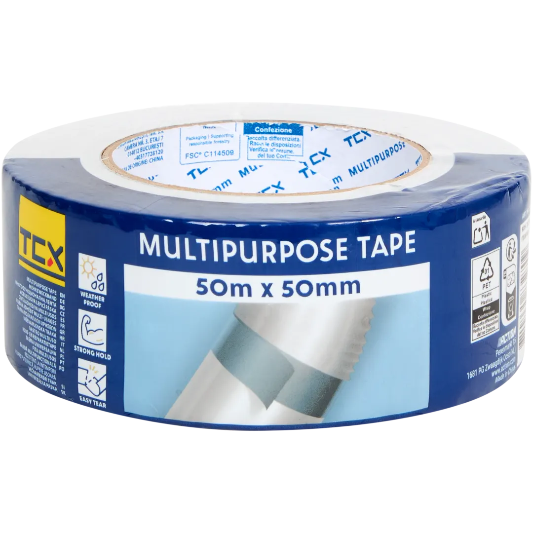 TCX klus- en reparatietape 50 mm x 50 meter | diverse varianten