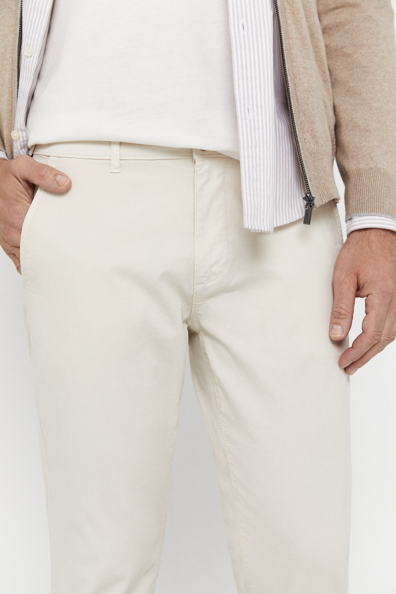 Calça chino slim fit - Marfim