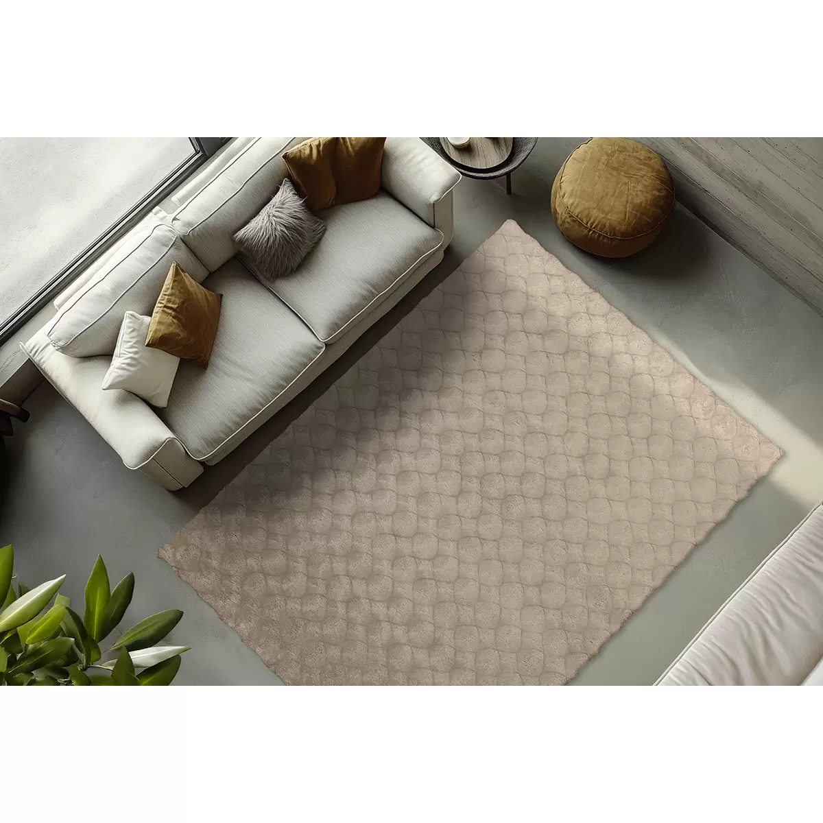 Hochflorteppich Diamond Cut taupe