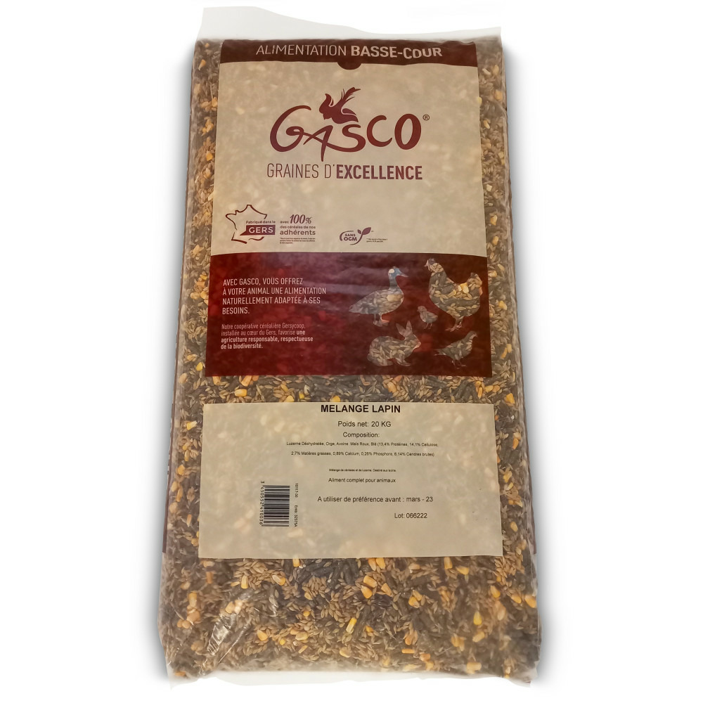 Mélange lapin 20 kg alimentation basse cour