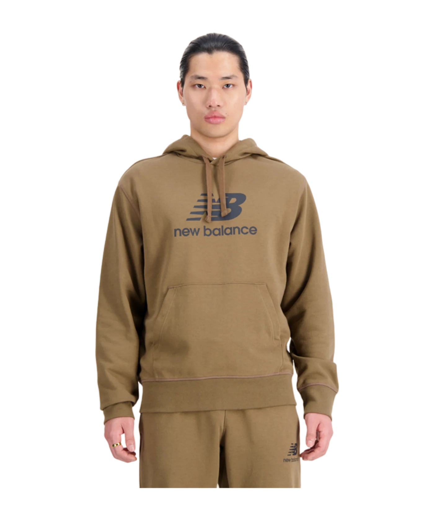 New Balance Essentials Logo Hoody Braun FDHE