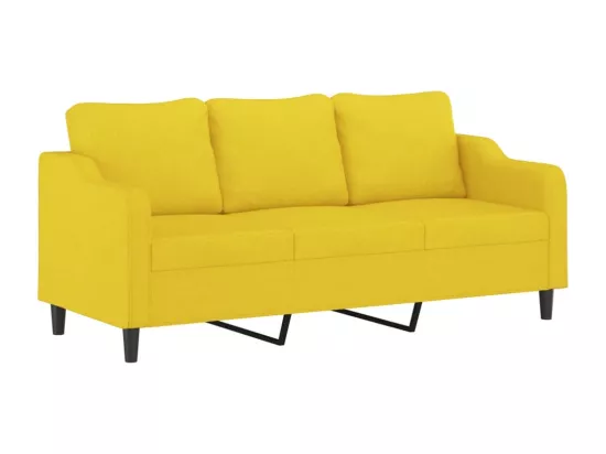 Ensemble de canapés 4 pcs avec coussins jaune clair tissu