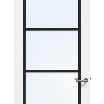 Arne & Bodil binnendeur ABD524 blank glas - wit afgelakt - glaslat diep zwart