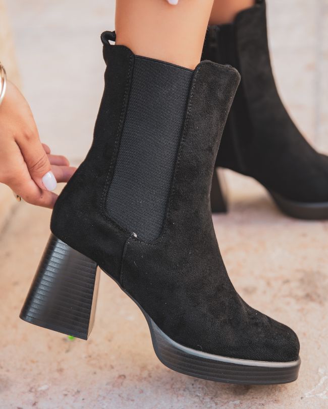 Bottines femme suédine noires - Margaux