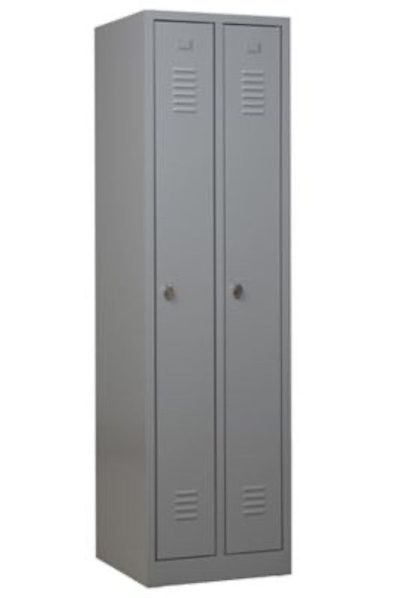 PROREGAL Garderobekast Camel 2 Compartimenten HxBxD 180 x 50 x 50 cm Hangslot Grijs