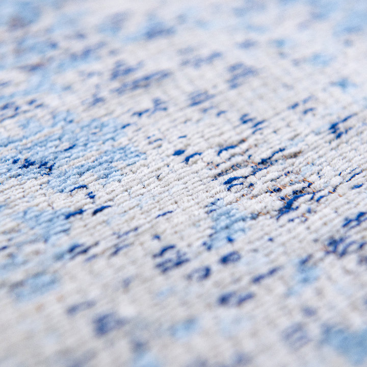 Vintage vloerkleed - Fading World Medaillon Blauw