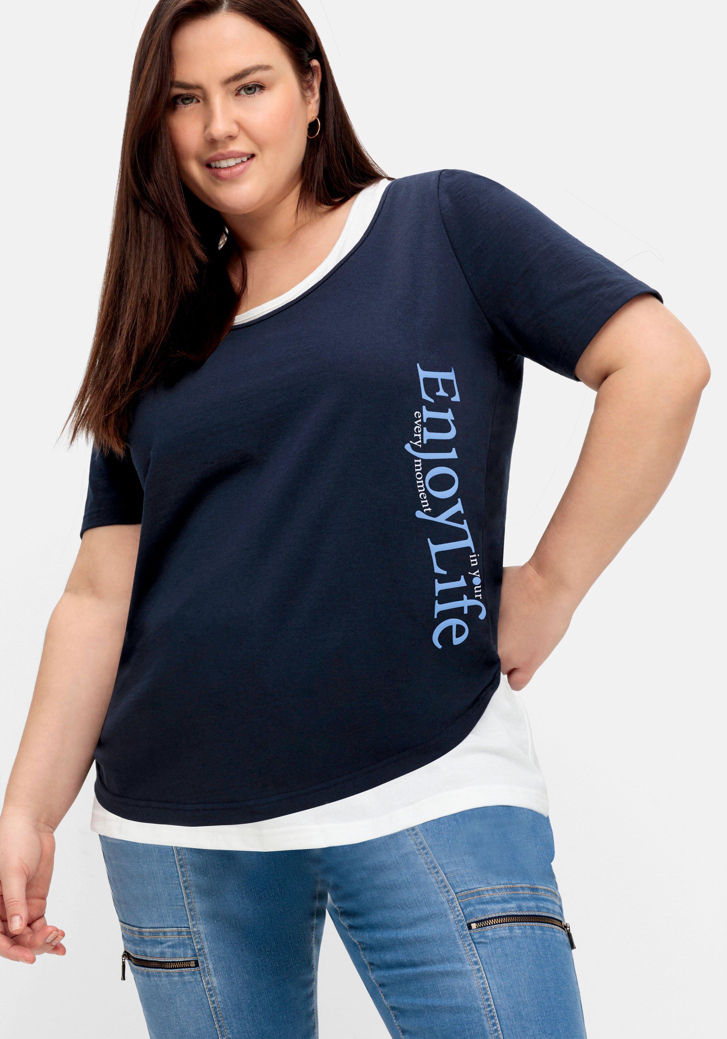 Jerseyshirt mit Wordingprint und separatem Top