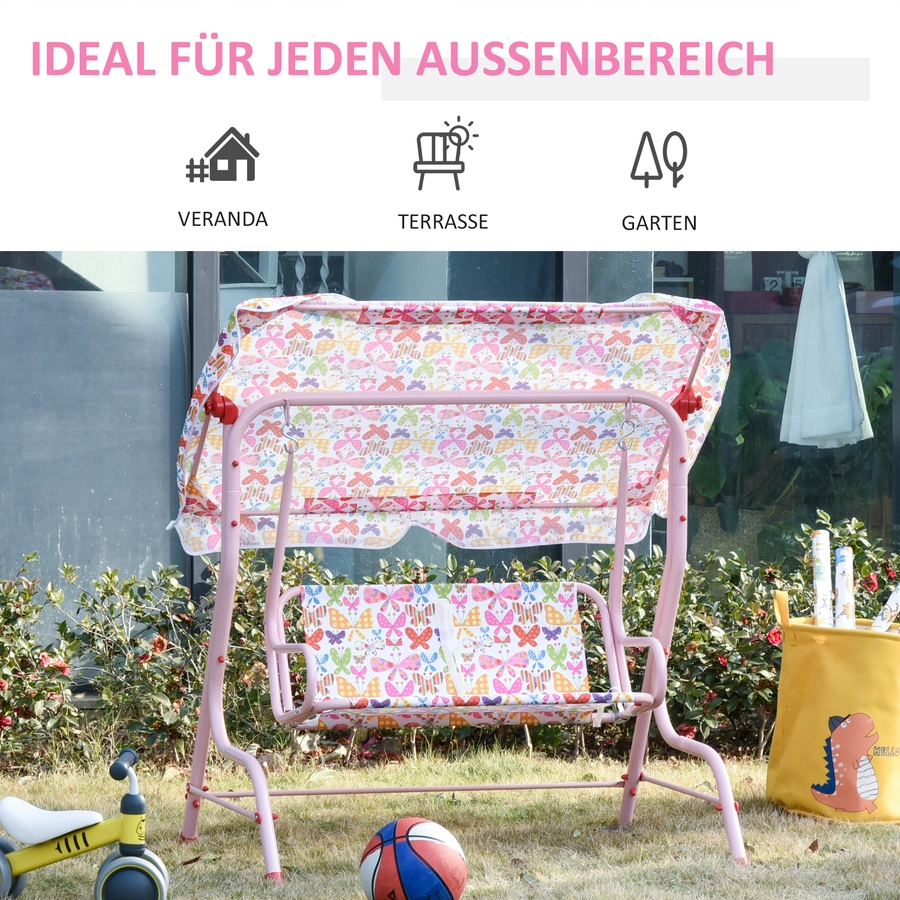 Outsunny Hollywoodschaukel für Kinder rosa